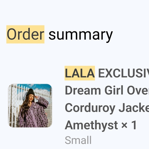 DRESSED IN LALA DREAM GIRL OVERSIZED CORDUROY JACKET - Picture 4 of 4